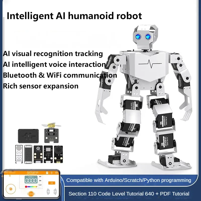 토니봇 17 DOF 휴머노이드 로봇 교육용 아두이노 파이썬 스크래치 프로그래밍 키트 걷기 춤 체조 휴머노이드 로봇