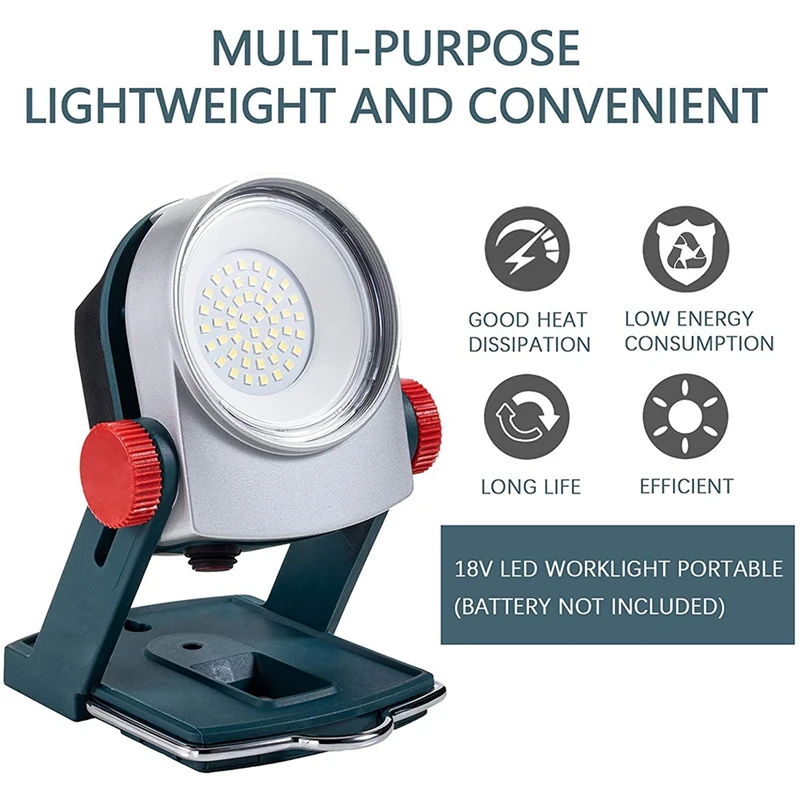 마키타 18V 배터리용 무선 LED 작업등, 마키타 18V, 20V, 20W, 1800LM 휴대용 야외 투광 조명