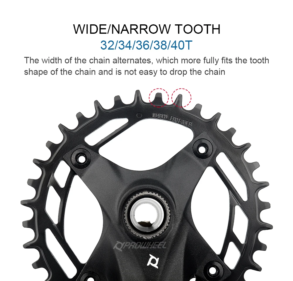 Description Picture 4 of itemProwheel CLAW MTB Crankset 104BCD 170/175MM Round Hole Crank Arms for Bicycle Connecting Rods System 32/34/36/38/40T Chainrings