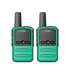 Colorful Mini Toy UHF Two-Way Transceiver Walkie Talkie Set (Green)