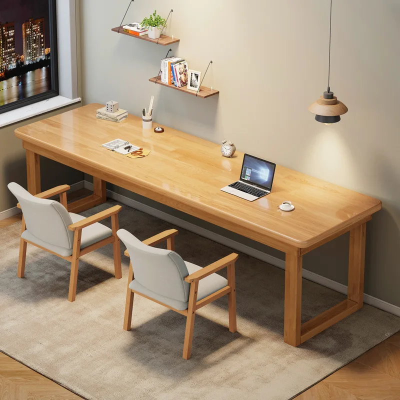 

Solid Wood Desk Home Two-Person Computer Desk Desk Study Long Table Wall Narrow Table Workbench Rectangular