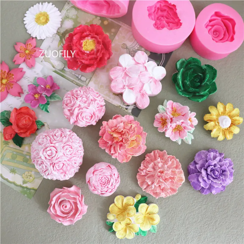 YapitHome Silikon Blütenblatt Formen 6-tlg - Für Fondant & Deko | 3 Verschiedene Größen