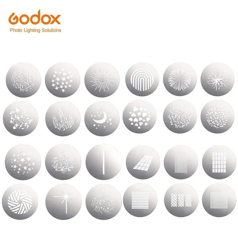 

Godox SA-09 001 002 003 004 с держателем GOBO Set для Godox S30 S60 SL150II VL150 VL200 VL300 SL200II Bowens Mount светильник