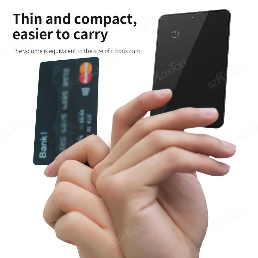 Wireless Charging Tracking Location Tracker Card Wallet Key Tracker Mini GPS Globle Position Locator Work with Apple Find My App