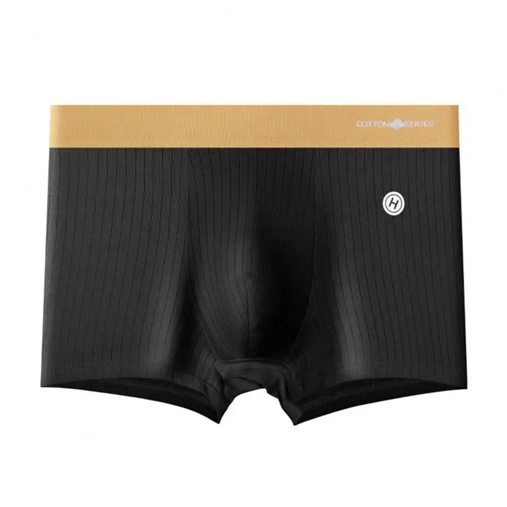 

Striped Underpants Men Boxers Quick Dry Moisture-wicking Men's Boxers Soft Cotton U Striped Design Plus Size Elastic Comfort