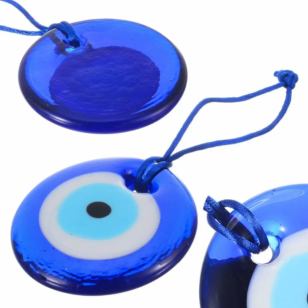 1PC Blue Lampwork Glass Turkish Evil Eye Charm Pendant Car Home Amulet Kabbalah