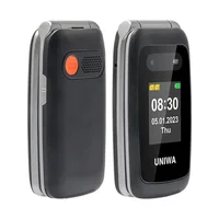 UNIWA V202T 4G ميزة الوجه الهاتف موضة شاشة مزدوجة كبيرة الضغط على زر الوجه الهاتف المحمول لكبار السن 1450mAh SOS وظيفة الهاتف 2