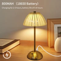 LED Touch Sensor Desktop Night Light Stepless Dimmable Rechargeable Wireless Table Lamp for Restaurant Bar Bedroom Decor Light 5