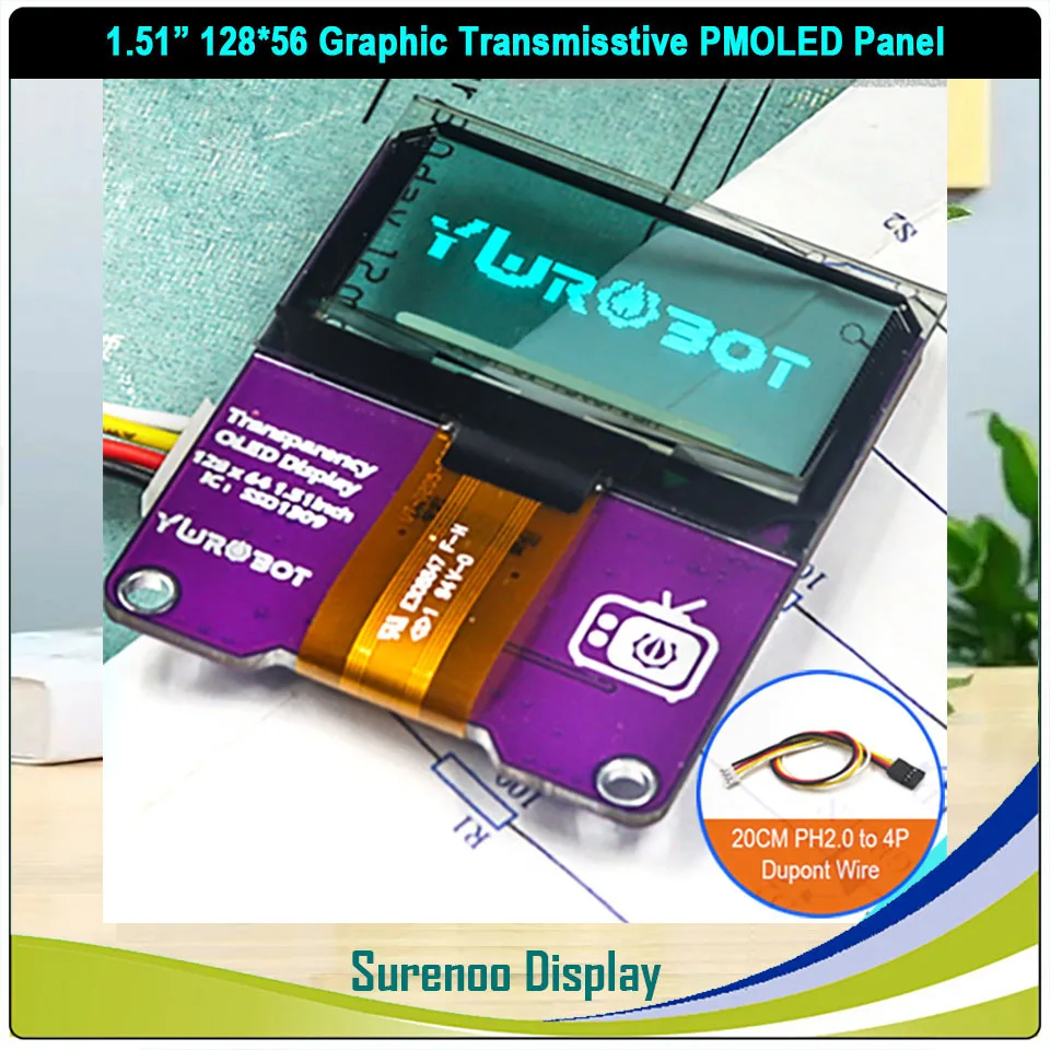 Реальный OLED-дисплей 1 51/1 54 &quot128*56 12856 12864 графическая прозрачная панель PMOLED