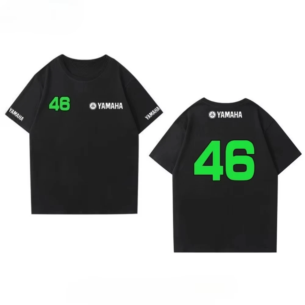 야마하 모토 46 앞뒤 프린트 반팔 티셔츠 여름 신상 남녀공용 플러스 사이즈 사..