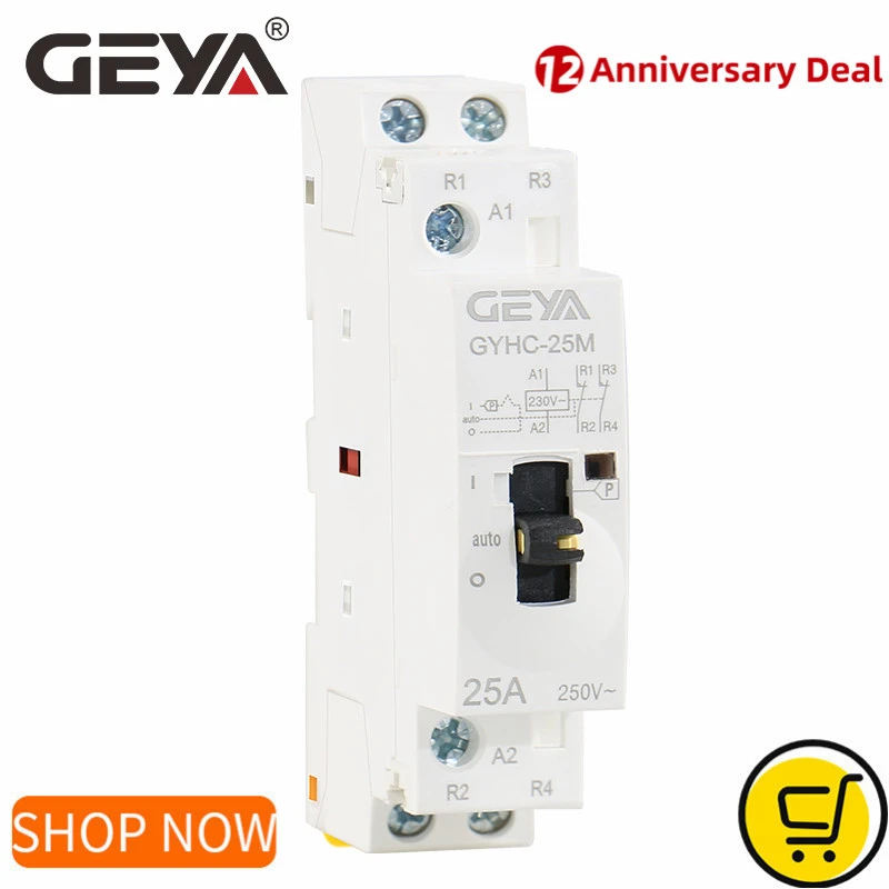 exotisch overschrijving incompleet Geya Handmatige Schakelaar 2P 16A 20A 25A 2NO Of 2NC 220V 50/60Hz  Handmatige Controle Thuis gebruik Ac Schakelaar Din Rail  Type|Hoofdschakelaars| - AliExpress