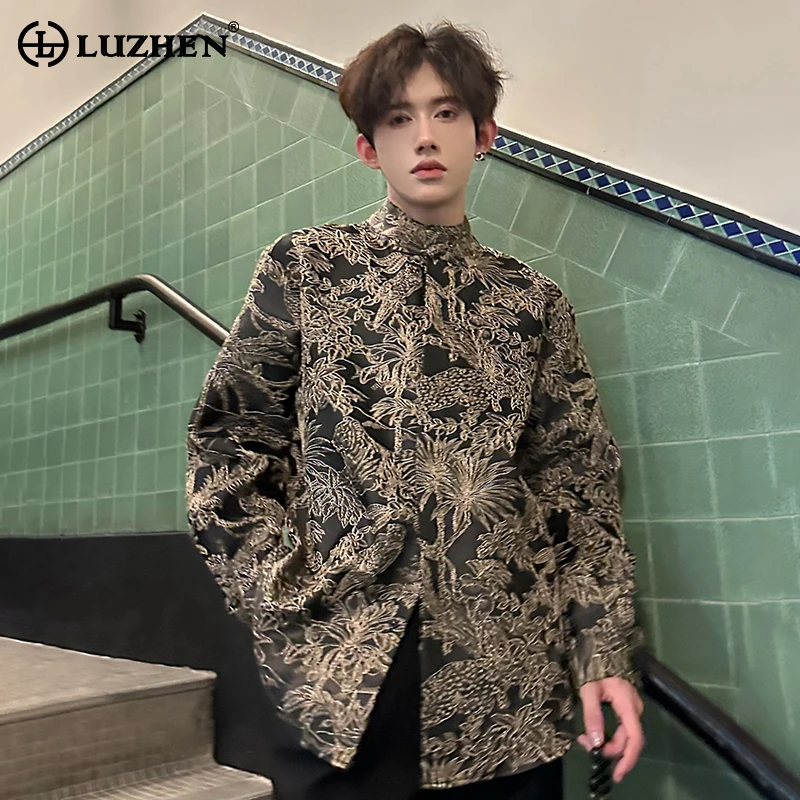 

LUZHEN вышитый дизайн индивидуальные стильные рубашки с длинным рукавом 2024 весенние модные мужские топы корейские отзывы много одежды lz1946