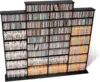 4 Column Tall Cabinet , Quad Width Wall Storage, Black 1