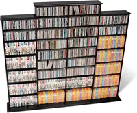 4 Column Tall Cabinet , Quad Width Wall Storage, Black 1