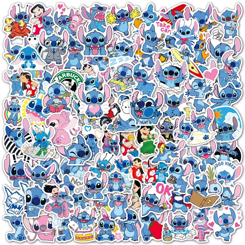 10/30/50/100PCS Disney Cute Cartoon Lilo & Stitch Graffiti Stickers Laptop Scrapbook Diary Luggage Waterproof Sticker Kid Toy