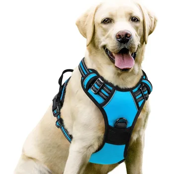No Pull Dog Harness, Adjustable Soft Padded Pet Vest with Easy Control Handle 1