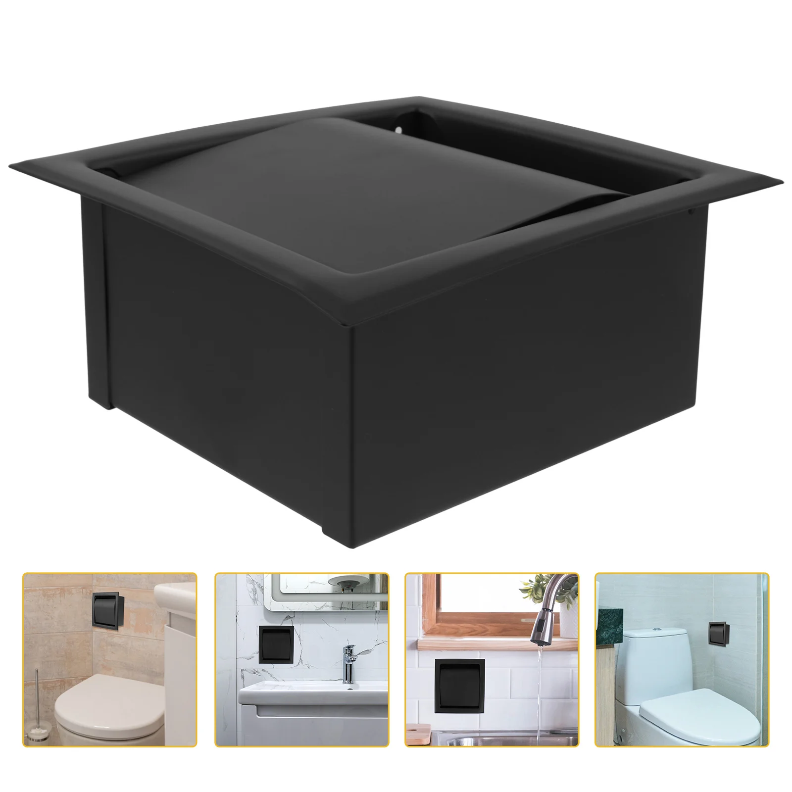 

Paper Towel Holder Tissue Storage Rack Toilet Organizer Napkin Stainless Steel Black