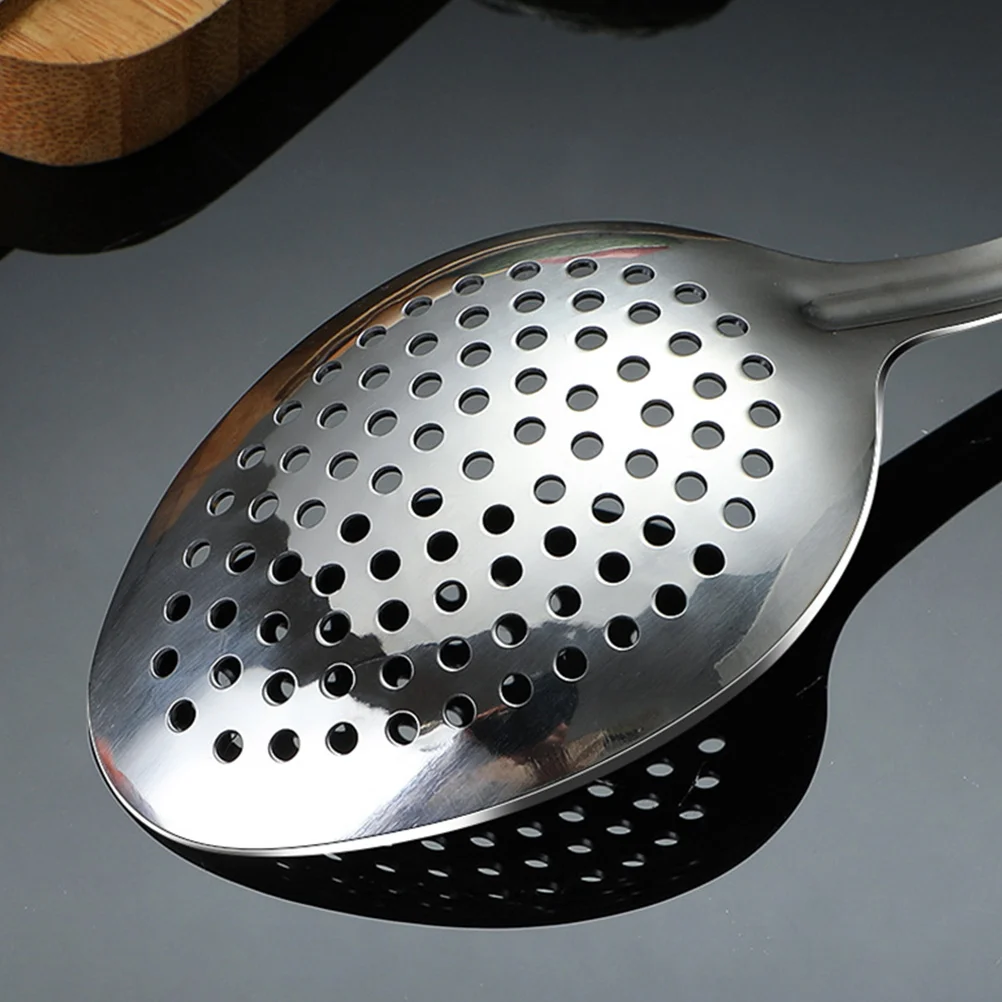 2 Pcs Stainless Steel Serving Spoon Household Spoons Slotted Appliance Portable Utensils Daily Dinner stainless steel spoon