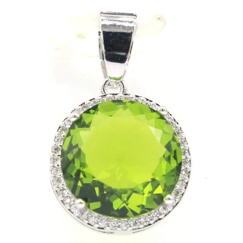 Real Customized 925 Solid Sterling Silver  PENDANT Peridot Spinel Swiss Blue Golden Citrine Rhodolite Garnet Spessartine Garnet