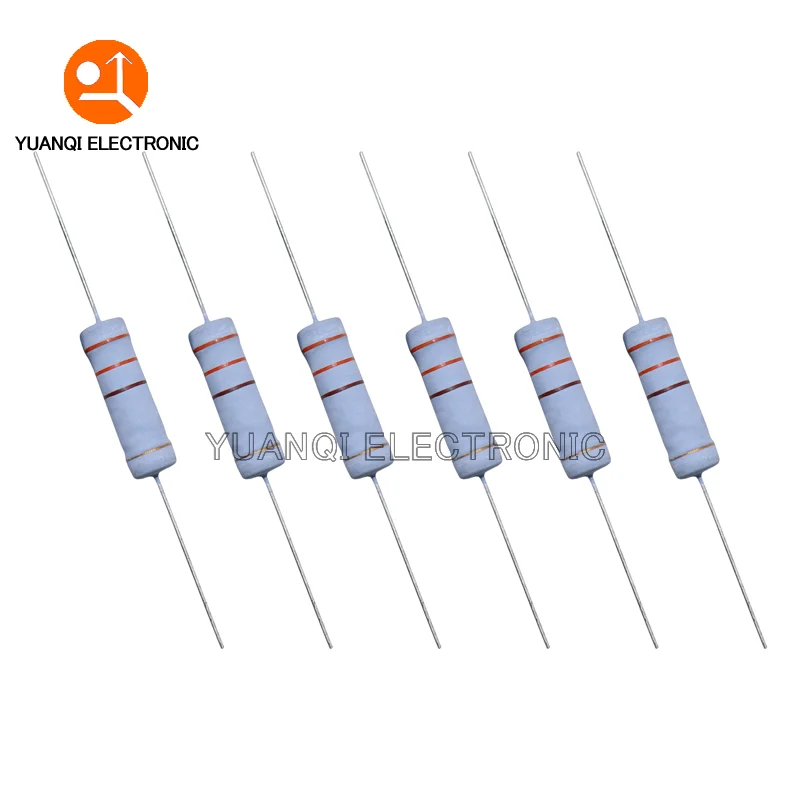 10pcs 5W Metal oxide film Resistor 5% 1R-10M 100R 430R 470R 1K 4.3K 5.1K 10K 33K 47K 100K 1M 150 240 470 ohms Carbon Film images - 6