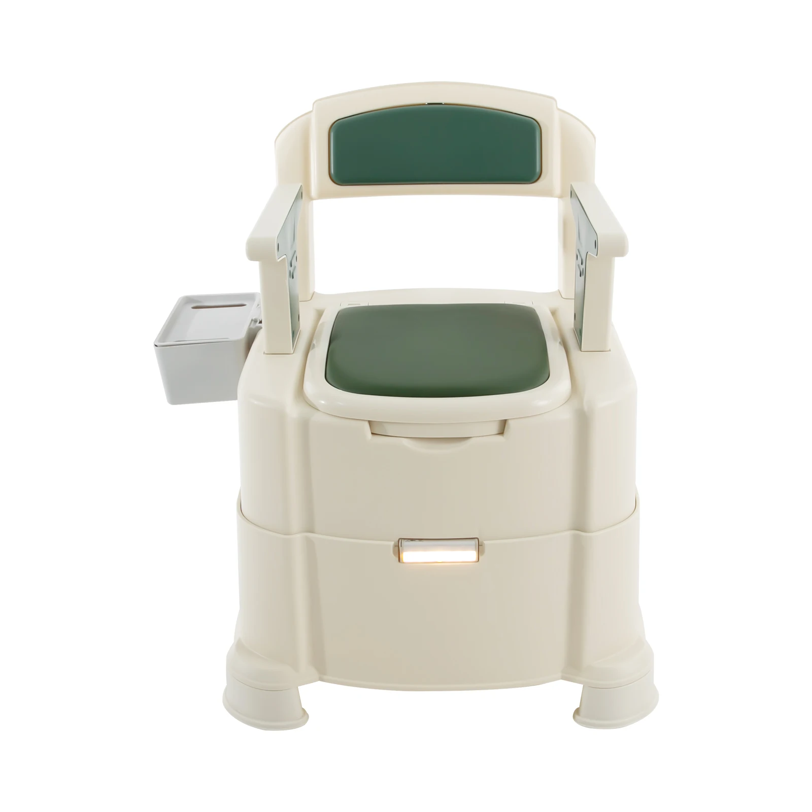 Portable Folding Emergency Toilet with Cover Seat Bedside Commode Portable Toilet with Sensor Night Light for Adults Kids
