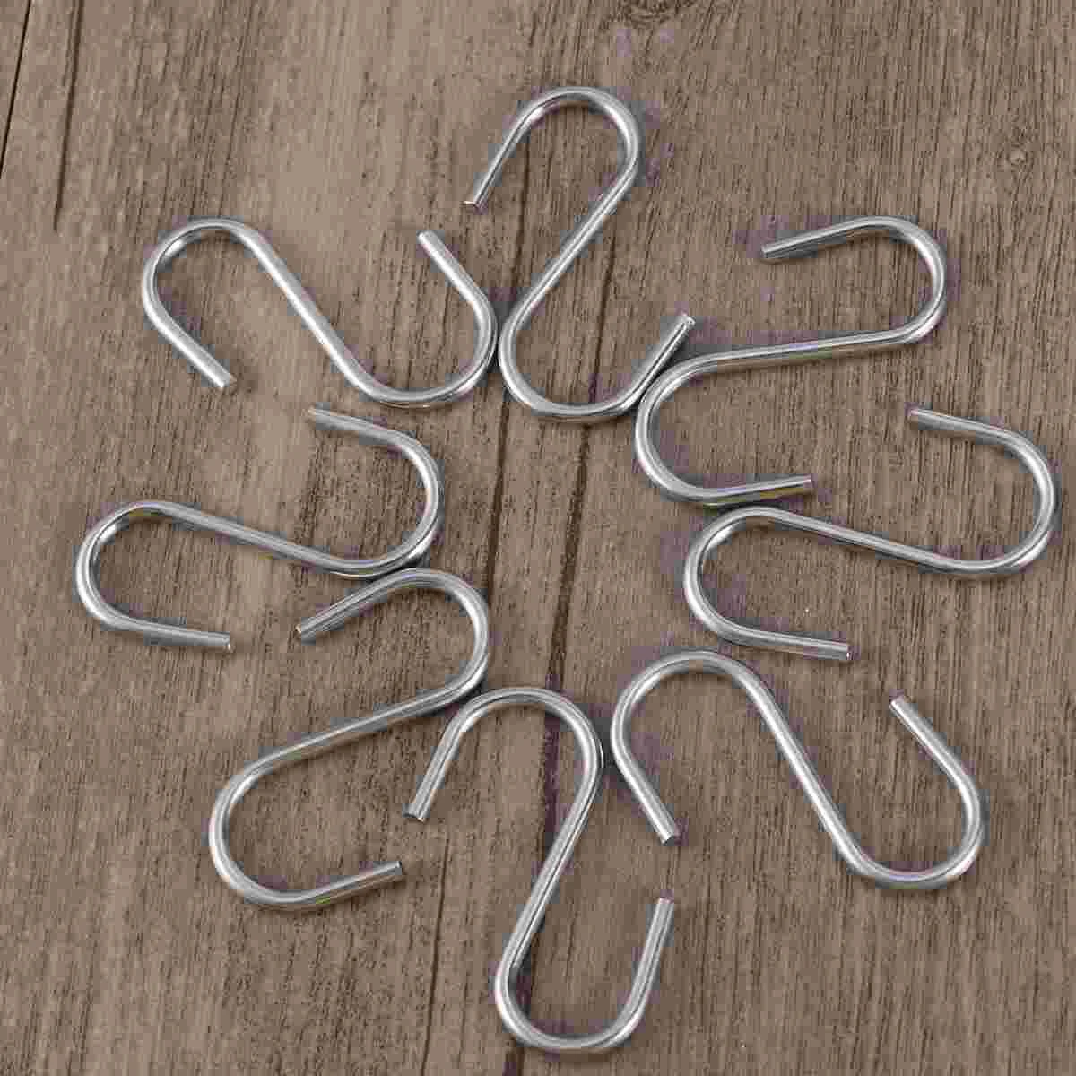 

Stainless Steel S Shaped Hooks Kitchen Spoon Pan Pot Utensils Hangers Clasp Over The Door Closet Clothes Rack Tool
