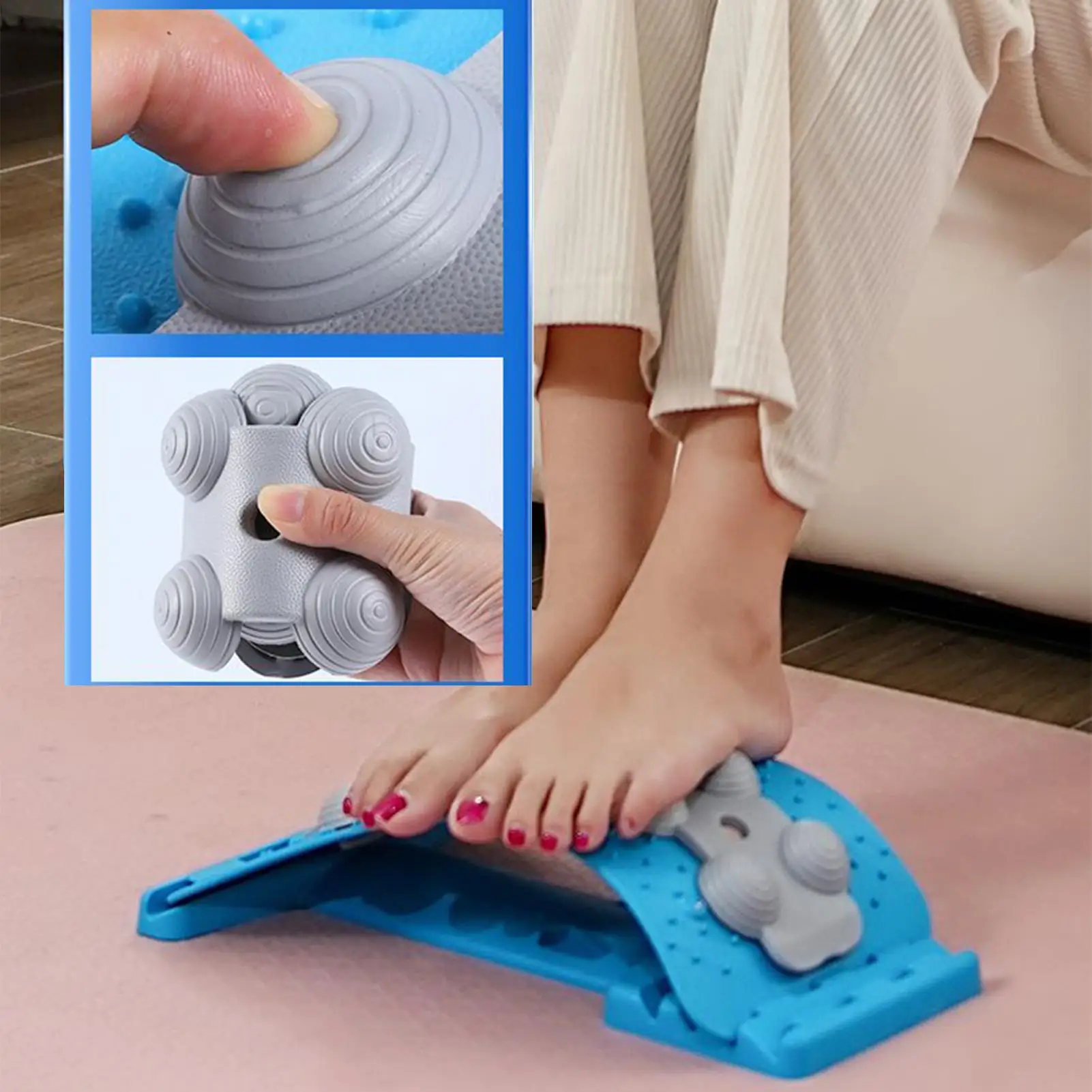 Lower Back Stretcher 4-level Adjustable Lumbar Stretch Board Manual Massagers for Spinal Correction Muscle Relief Shoulder Nerve