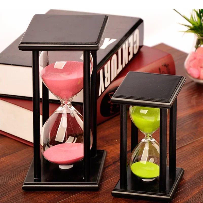 30 Minutes Wooden Hourglass Modern Sandglass Creative Birthday Gifts Kitchen Timer Home Decoration Sand Clock Office Ornaments Sand Timer Liquid Hourglass Timer Colored Hourglass