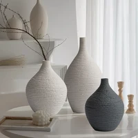 Simple Ceramic Vase Decoration for Home Nordic Luxury Narrow Mouth Flower Pot Living Room Interior Office Desktop Decor Gift 1