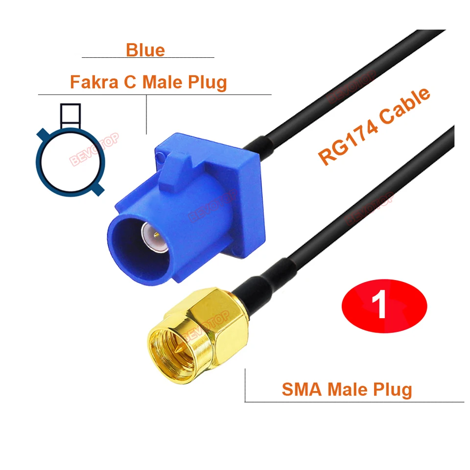 MCX Male Naar MCX Female RG174 for Auto Antenne Verlenging Coax Kabel 1/2/3/5/10m (Color : 5m