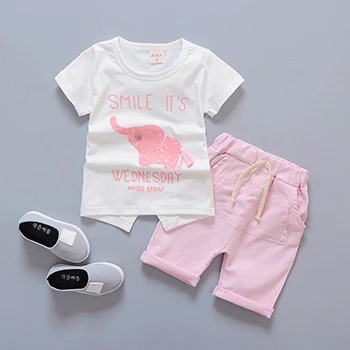 Baby Clothing Set expensive 6 9 12 18 24 36 Months Baby Boys Clothing Sets Cartoon Elephant Summer Cotton Top And Shorts Princess Girls Suits Kids Clothes Baby Clothing Set expensive Baby Clothing Set
