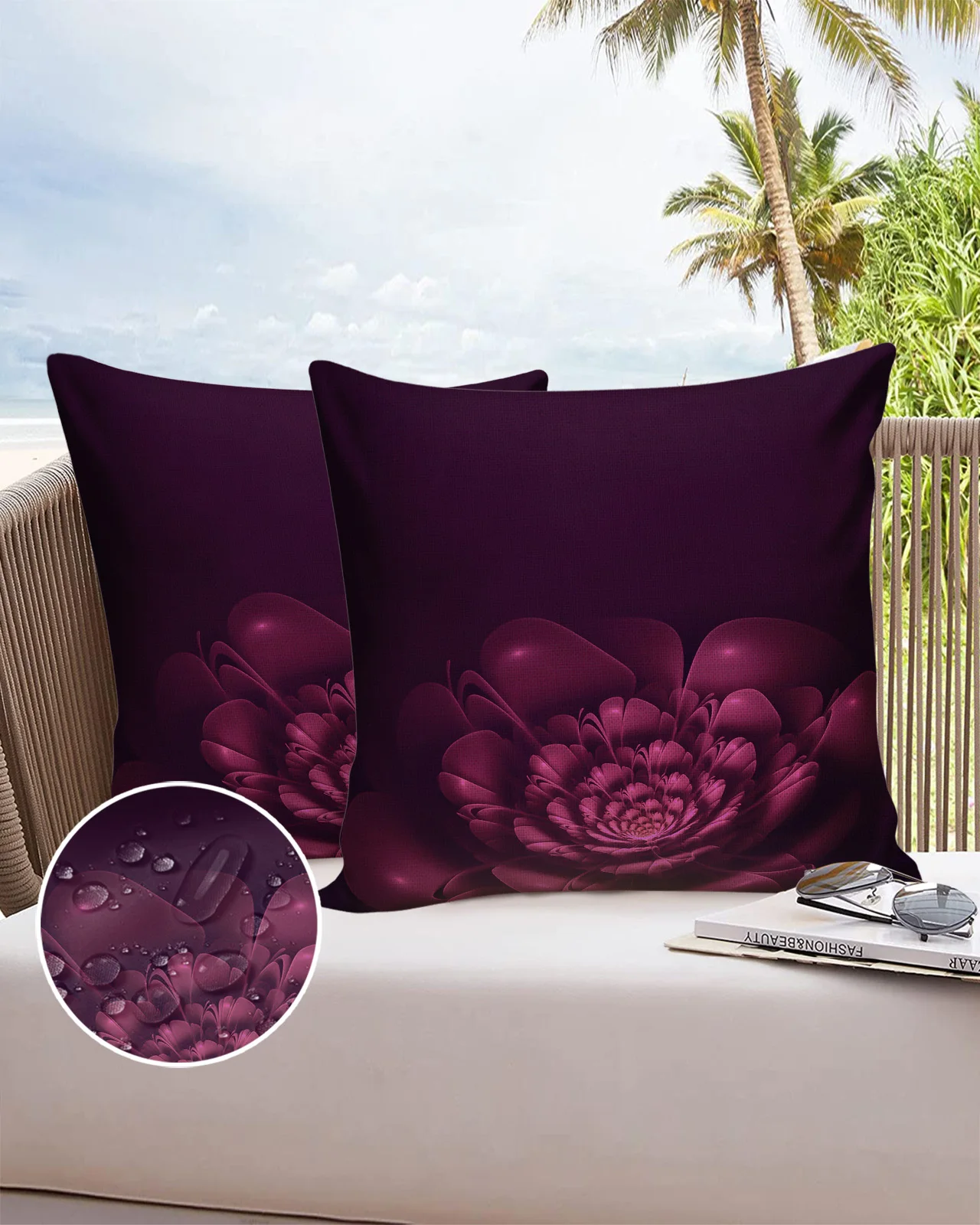 

Fractal Flower Gradient 2PCS Pillowcases Cushion Cover Home Bedding Room Decorative Sofa Waterproof Throw Pillow Case