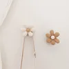 INS Flower Wall Hook Wooden Sticky Hooks Towel Coats Storage Holder Nordic Kids Room Decoration Minimalist Wardrobe Door Decor 3