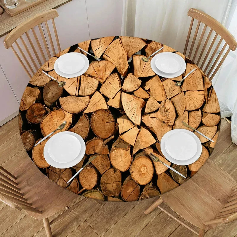 

Круглая деревянная скатерть, эластичное украшение для обеденного стола, аксессуар в винтажном стиле, для дома, кухни, столовой