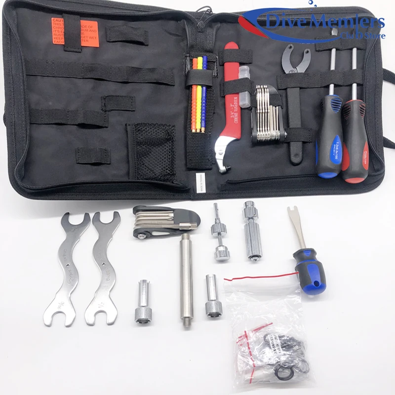 Special Offer Scuba Tool Kit Box with Mutifunctional Repaired Set For Diving Center Free Zipper Pouch Diving Tank Valve Repair