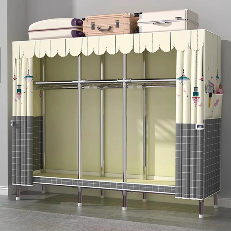 

Cupboard Hangers Wardrobes Space Saving Clothes Foldable Cabinets Wardrobes Mobile Guarda Roupa Portatil Minimalism Furniture