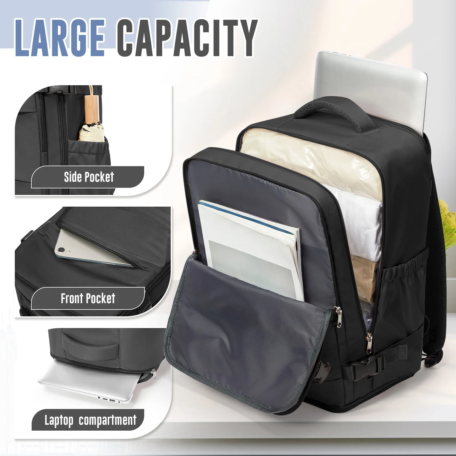 Organizer Clothes Storage Bag,Travel Shoulder Bag Vacuum Storage Bags Pump Travel Bag Travel Essentials Woman Bags Men Backpack