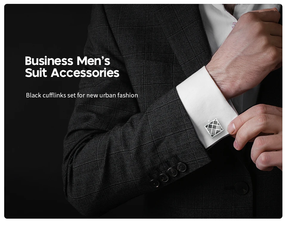 Luxury Cufflinks Set for Men - 4 Pairs Wedding Groomsmen Gift with Box