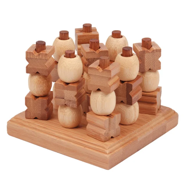 3d Wood Tic-Tac-Toe Pushing Me XO Fun Board Game XO Chess For Family Puzzle Game Educational Toys Children Kids Birthday Gift 1