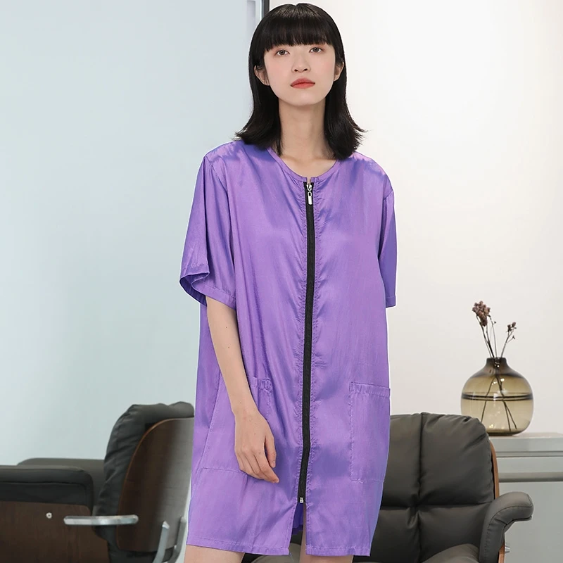 Pet Groomer Waterproof Work Clothes Barber Shop Non-sticky Hair Apron Hairstylist Anti-static Coverall Pet Grooming Gown Y0709 5