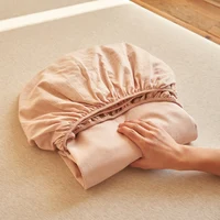 100% Cotton Soft Fitted Sheet with Elastic Bands Non Slip Adjustable Mattress Cover for Double King Queen Bed 90x200 150x200 180 1