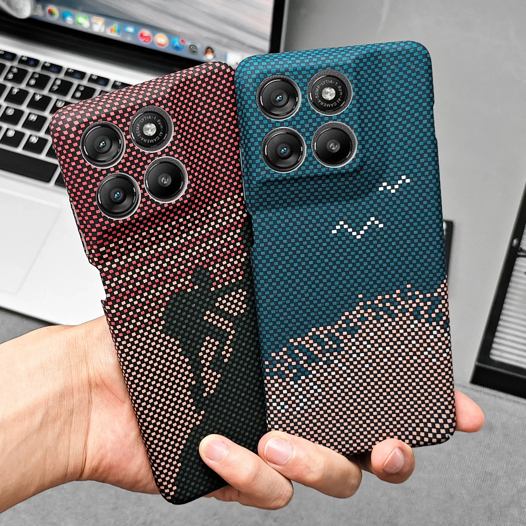 Slim Business Carbon Fiber Texture MagSafe Case with Anti-Drop Protection