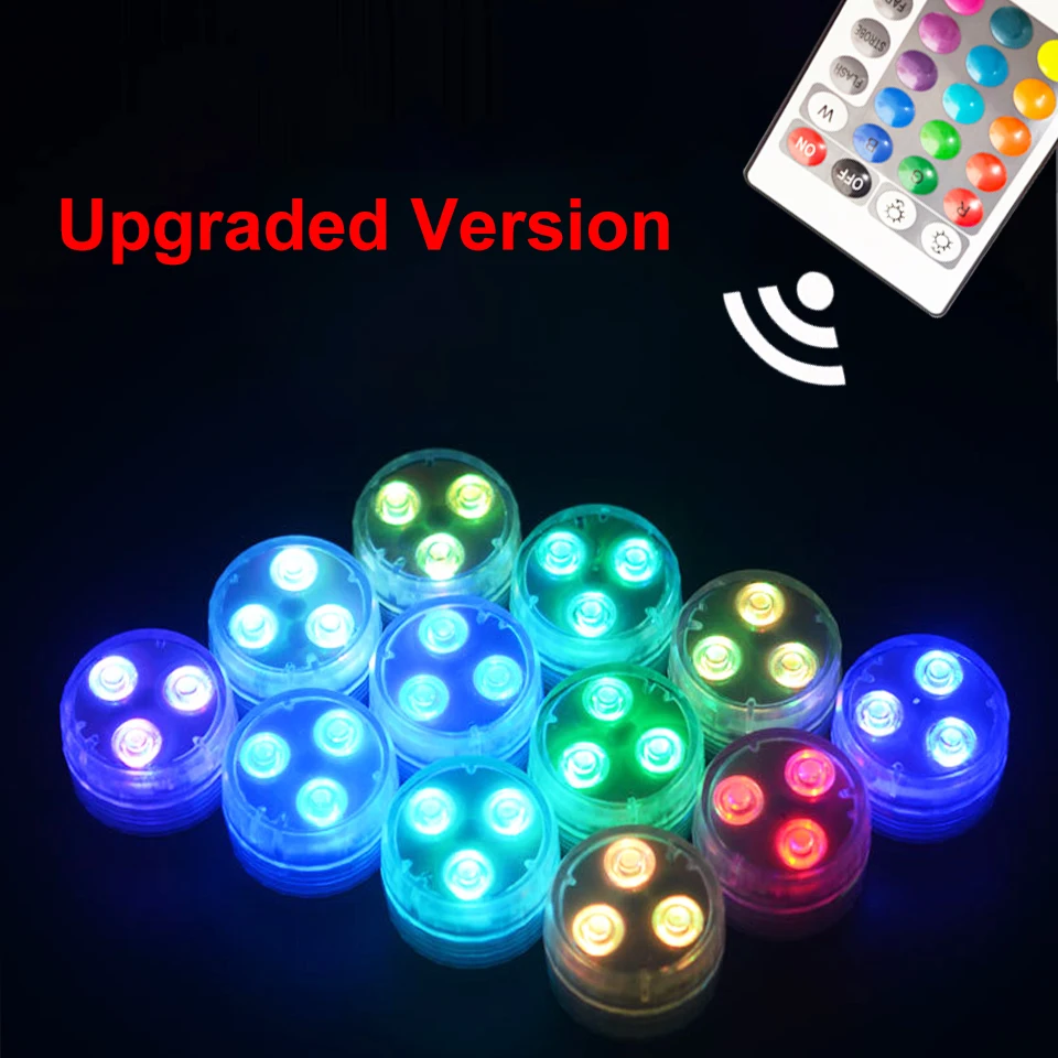Wireless Adhesive LED Underwater Light With Remote Control Submersible  Lights For Car Ambient Light Bicycle Tail Light Swimming - AliExpress, image size:960x960