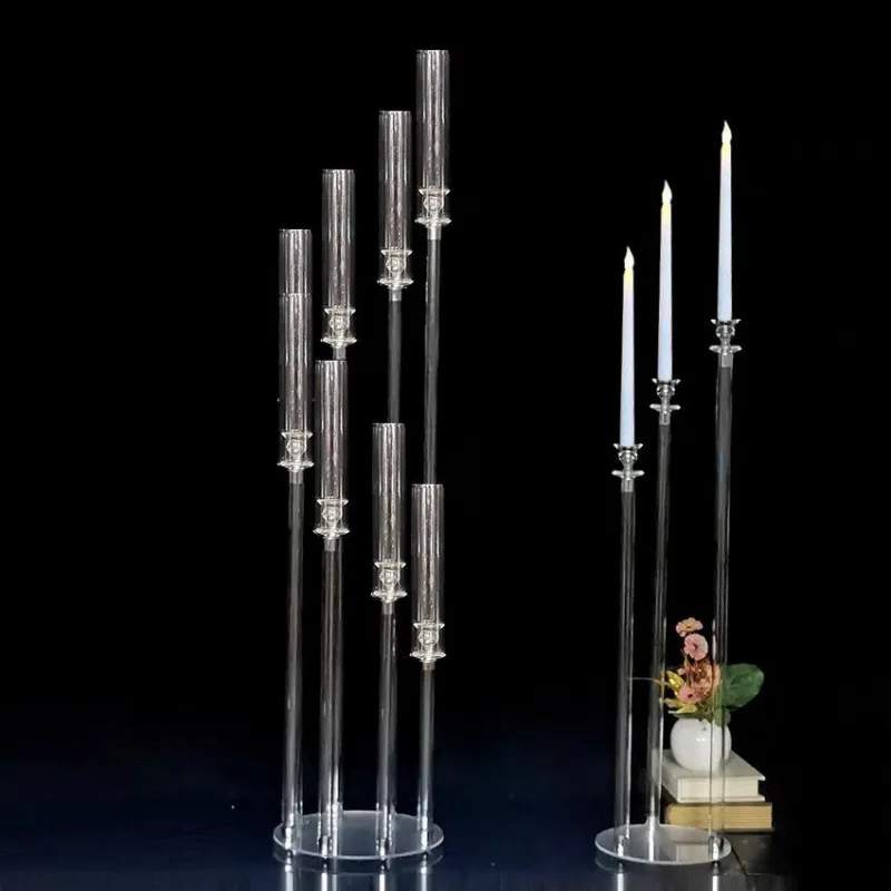 

2/4/5/6/10pcs Acrylic Crystal Candelabra DIY Wedding Centerpieces Clear Candle Holder Wedding Ceremony Event Party Decoration