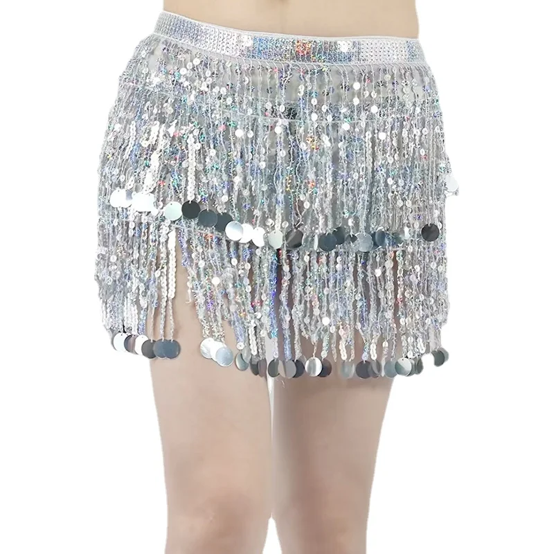 

New Hot Belly Dance Sequin Waist Belt Tassel Hip Scarf Wrap Fringed Skirt Waistband Dance Wear Carnival Rave Performance Belt