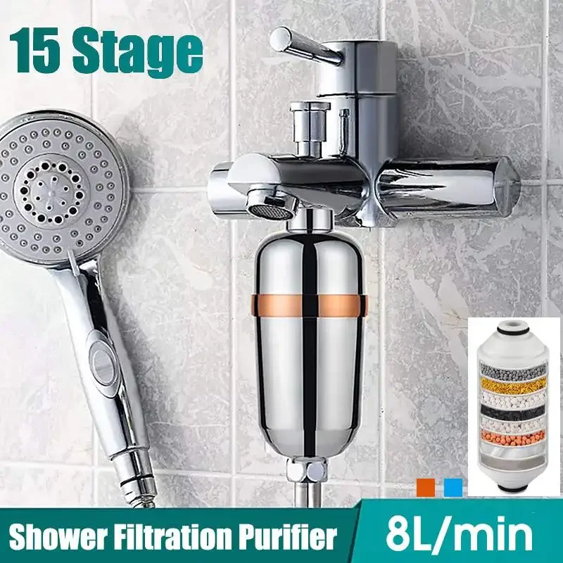 

15 Stage Household Water Filters Water Treatment Bathroom Shower Filter Bathing Health Softener Chlorine Removal Water Purifier