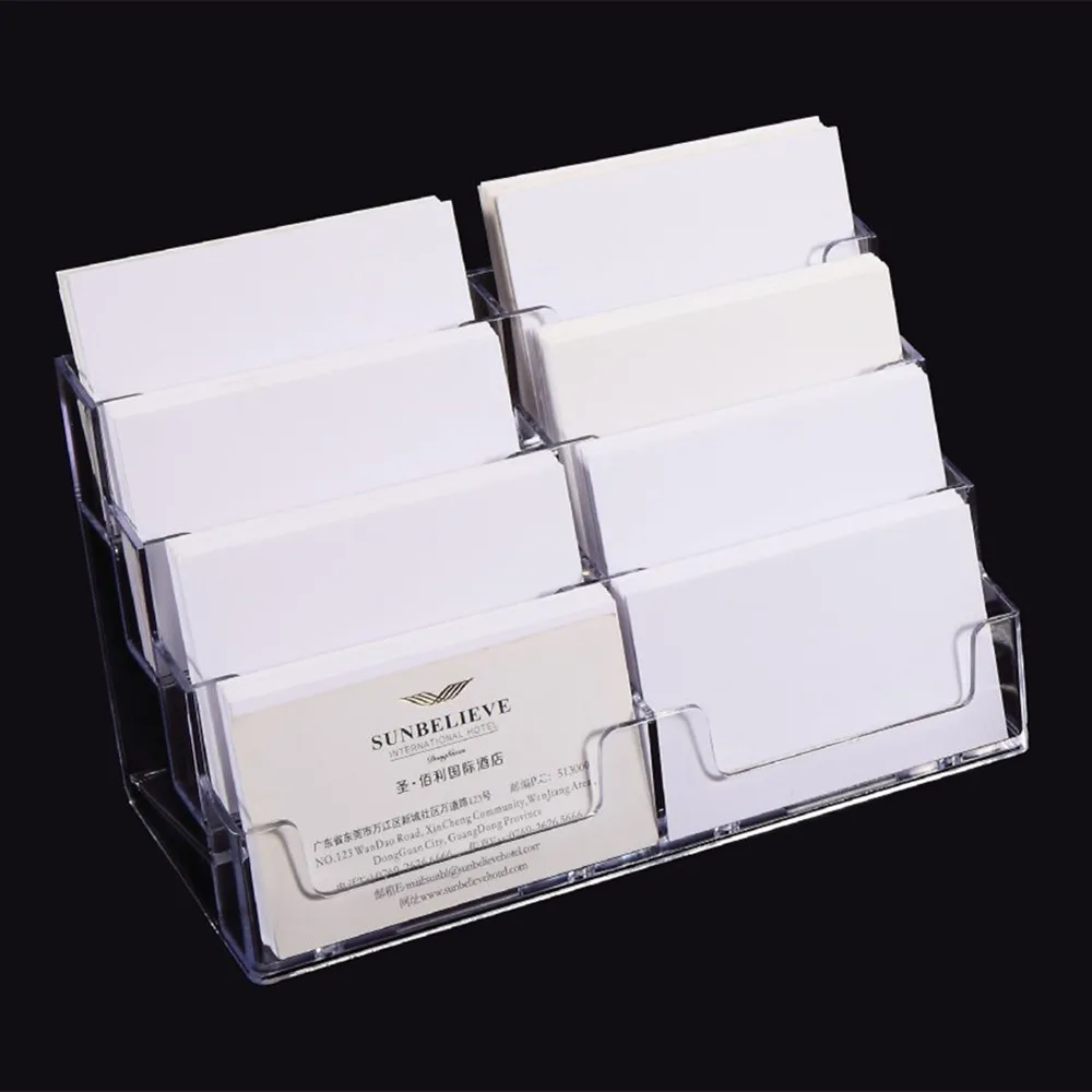 4 Layers 8 Grids Desktop Office Business Card Holder 2
