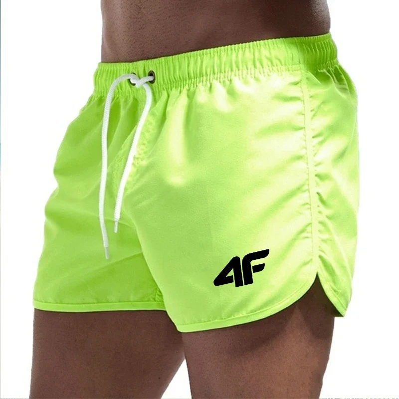 Men's Shorts 2025 Beach Trunks Summer Swim Gym Pants Quick Drying Swimming Homme Surf Ventilate Drawstring Fashion Casual Daily swimming trunks