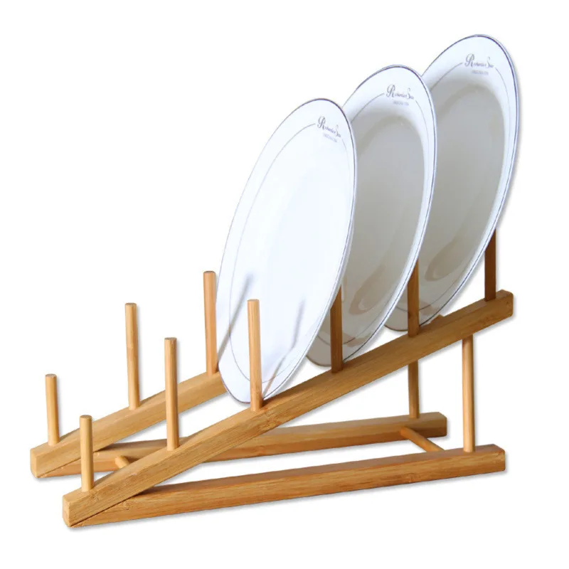 Bamboo dish rack specifications showing 4-column and 8-column variants