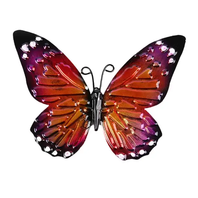 3D Fém Pillangó Dekoráció Inspiráló Szobor Kültéri Kerti Fal Állati Miniatűr Szobrok Műalkotások - Image 2